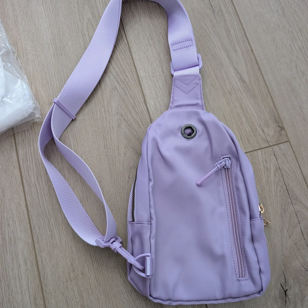 Lavender Sling Bag with Gold B Initial Accent NWT Girls Gift